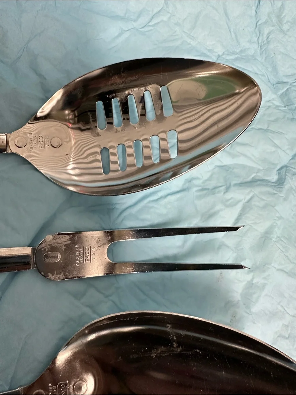 Vintage Ecko USA Spice of Life Utensils 1970’s Slotted Spoon & Fork Set 3 pieces